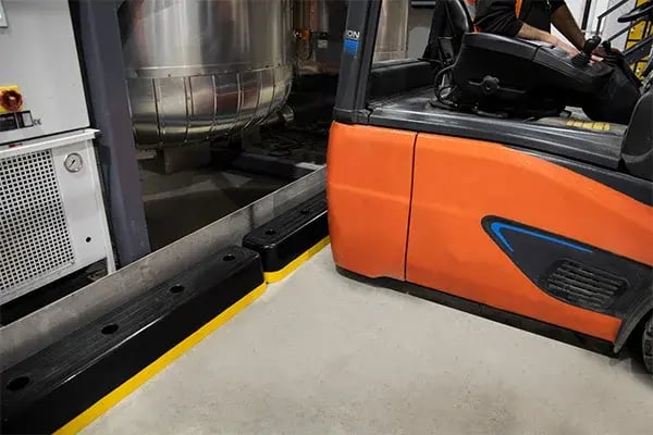 step guard safety curb forklift bump