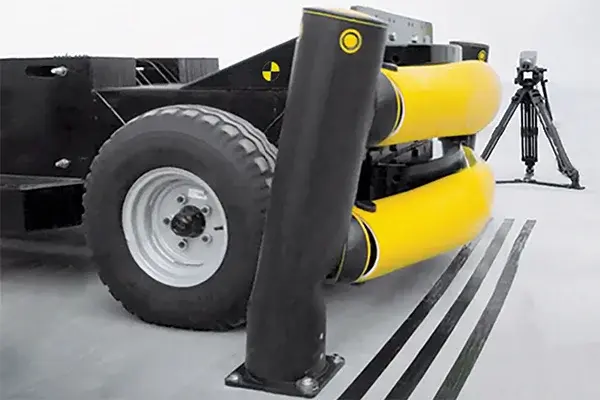 flexible warehouse safety barriers crash test