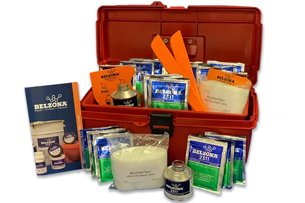 belzona emergency rubber repair kit and tool box