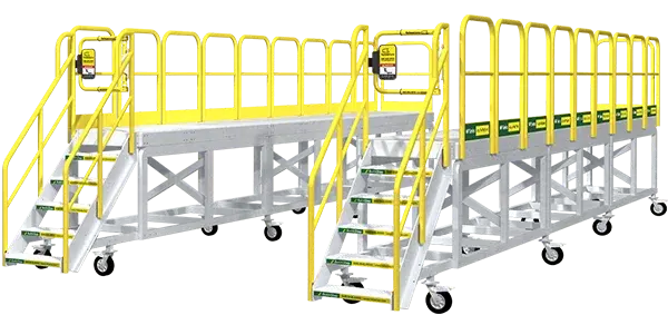 rollastep flatbed fall protection rolling work platform