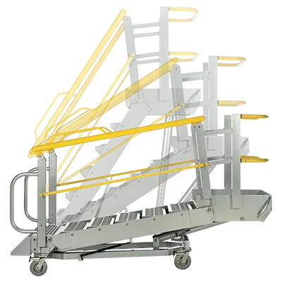 g-series adjustable height rolling ladder range of motion