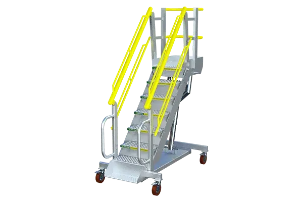 adjustable height rolling step ladder